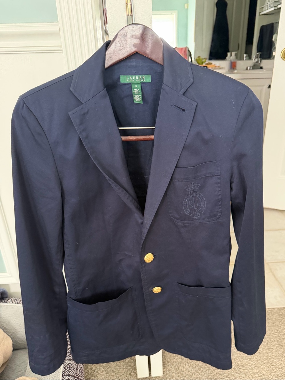 Ralph Lauren Navy Blazer with Gold-Tone Buttons